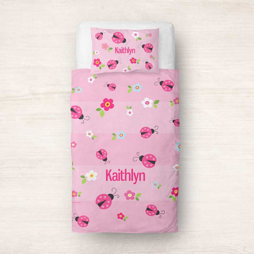 Sweet Pink Lady Bug Duvet Cover