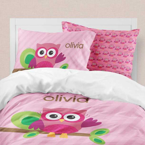 Pink Owl Be Yours Duvet Cover