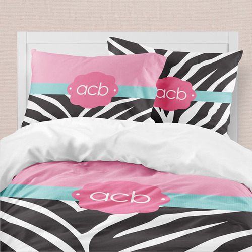 Zebra and Pink Duvet Cover