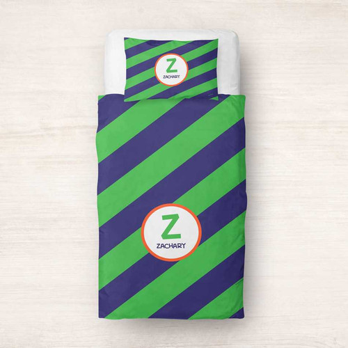 Fun initials Green Duvet Cover