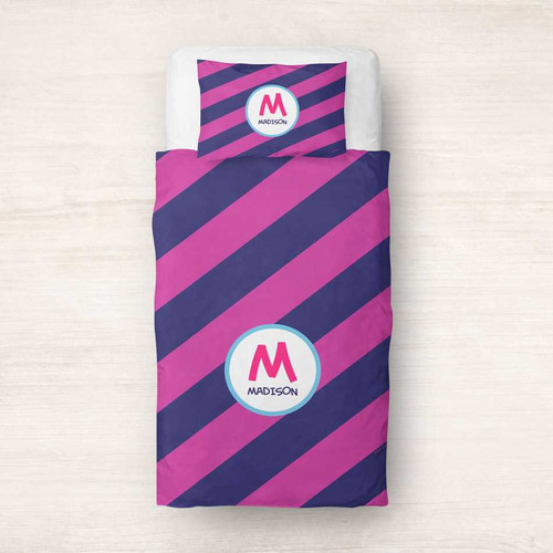 Fun initials Magenta Duvet Cover