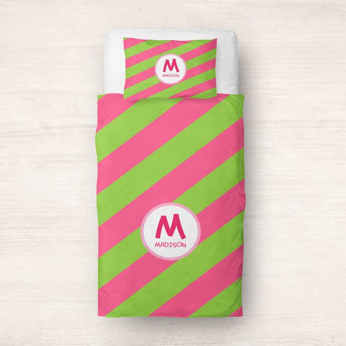 Fun initials Pink Duvet Cover