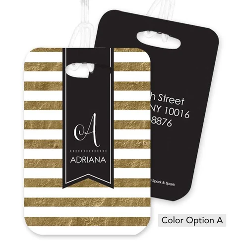 Gold Stripes Bag Tag