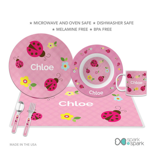 Three Lady Bugs Kids Plates