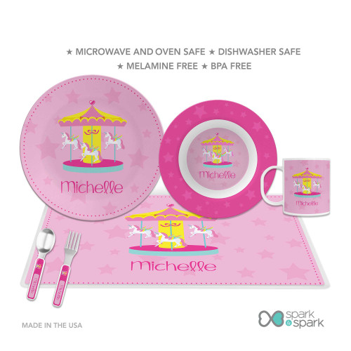 Sweet Carousel Custom Plate for Girls