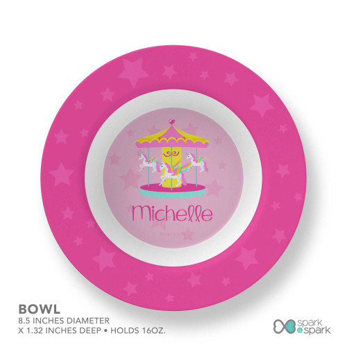 Sweet Carousel Custom Plate for Girls