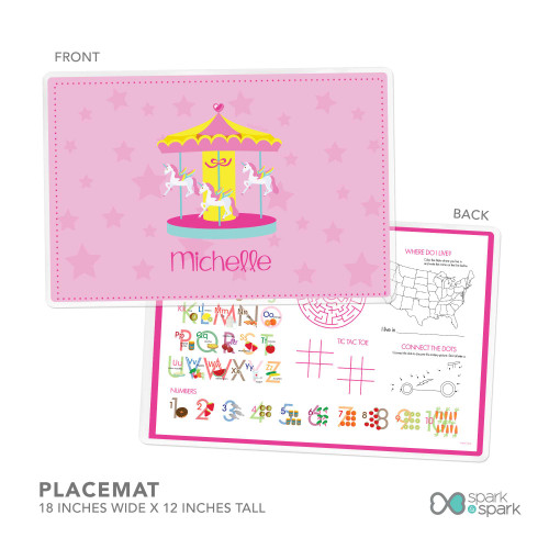 Sweet Carousel Custom Plate for Girls