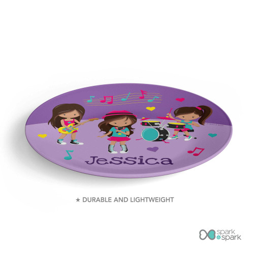 Rock And Roll Band Custom Plate for Girls
