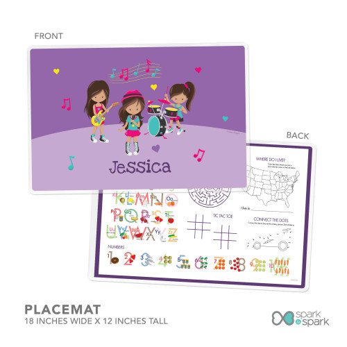 Rock And Roll Band Custom Plate for Girls