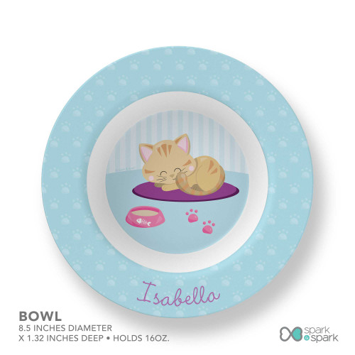 Cute Little Kitten Custom Plate for Girls