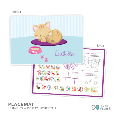 Cute Little Kitten Custom Plate for Girls