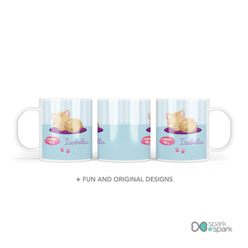 Cute Little Kitten Custom Plate for Girls