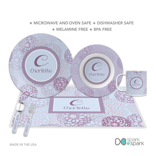 Flower Mosaic Custom Plate for Girls