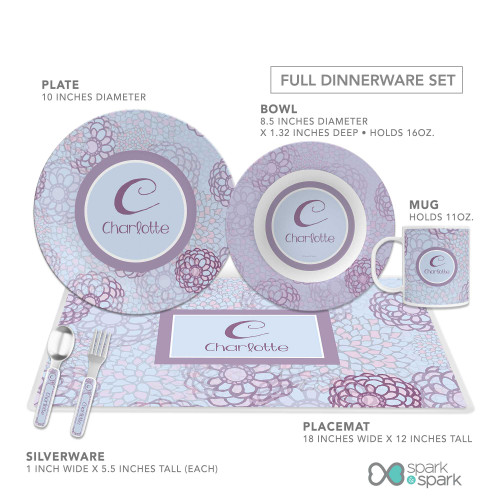Flower Mosaic Custom Plate for Girls