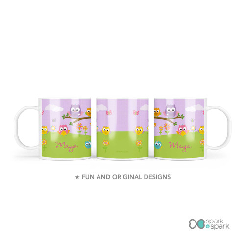 Owls On The Field Custom Plate for Girls