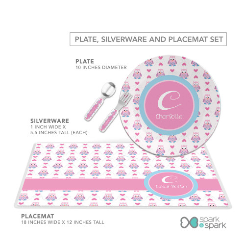 Owl Love Custom Plate for Girls