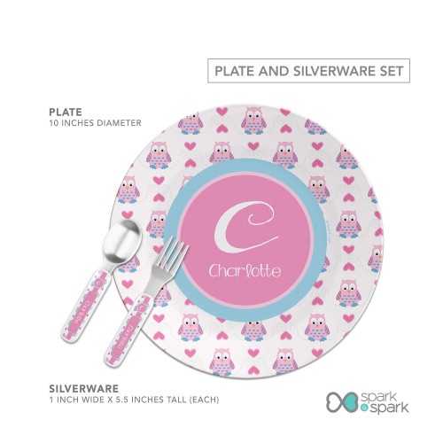 Owl Love Custom Plate for Girls