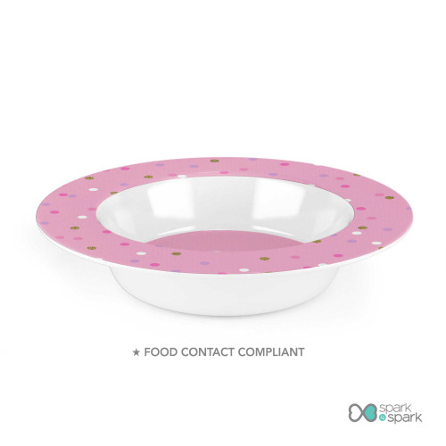 Sweet Glitter Dots Custom Plate for Girls