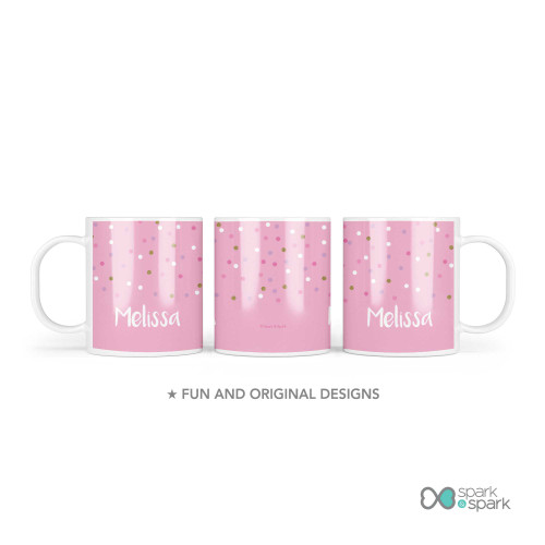 Sweet Glitter Dots Custom Plate for Girls