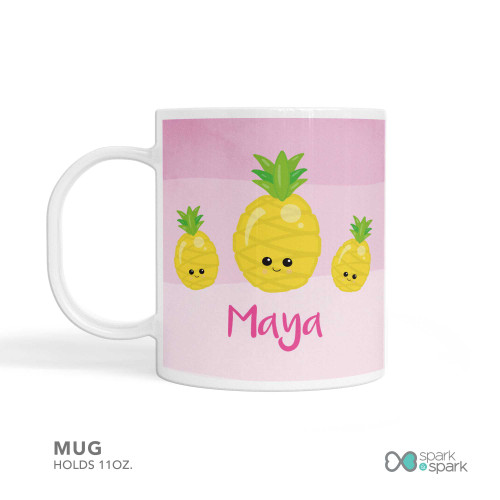 Yummy Pineapple Custom Plate for Girls