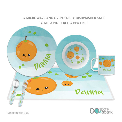 Yummy Orange Custom Plate for Girls