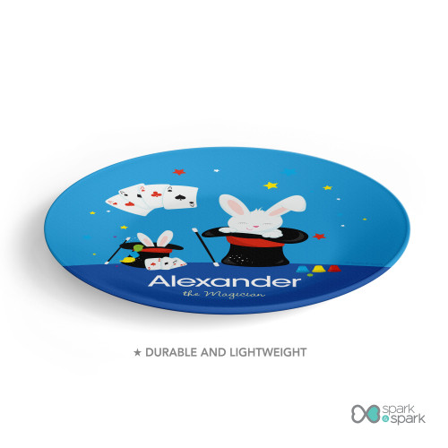 Cute Magician Boy Kids Plate