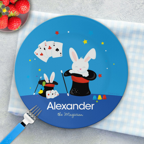 Cute Magician Boy Kids Plate