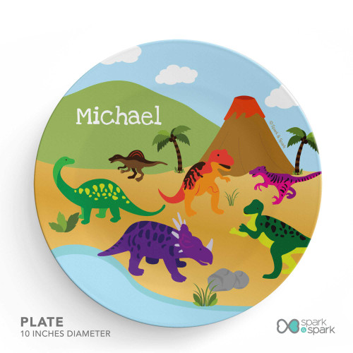 Dinosaurs in the Jungle Kids Plate