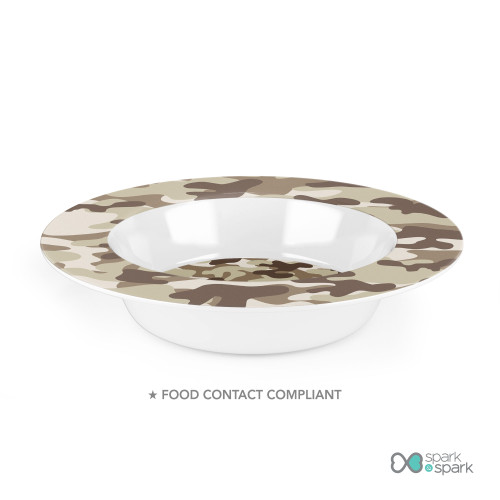 Brown Camouflage Kids Plate