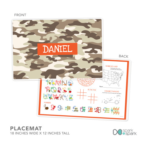 Brown Camouflage Kids Plate