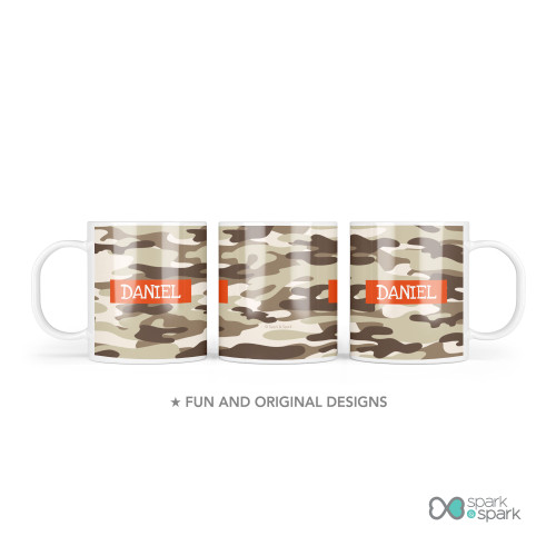 Brown Camouflage Kids Plate