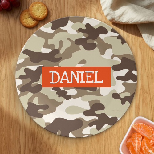 Brown Camouflage Kids Plate