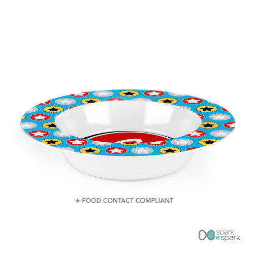 Super Hero Stars Kids Plate