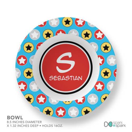 Super Hero Stars Kids Plate