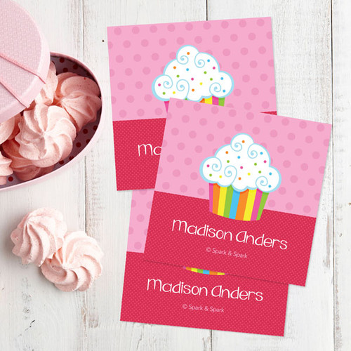 Rainbow Cupcake Gift Label Set