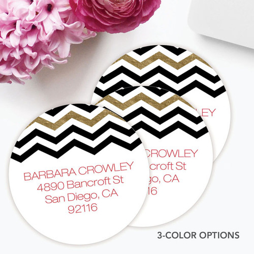Black Chevron Label Set