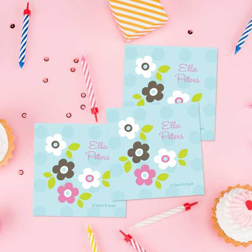 Bkue Preppy Flowers Gift Label Set