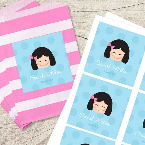 Girl Just Like Me Blue Gift Label Set