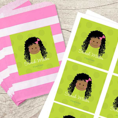 Girl Just Like Me Green Gift Label Set