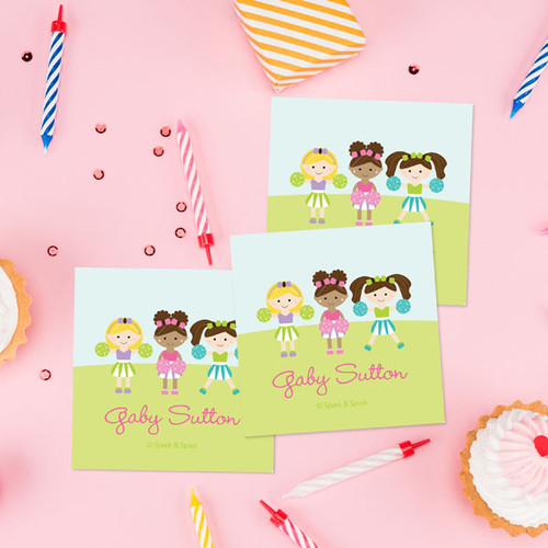Three Cheerleaders Gift Label Set
