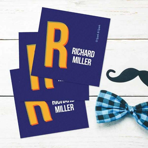 Double Initial - Blue Gift Label Set