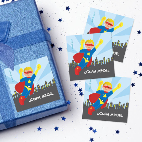 A Cool Superhero Gift Label Set