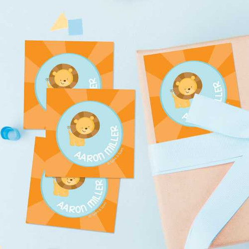 Cute Baby Lion Gift Label Set
