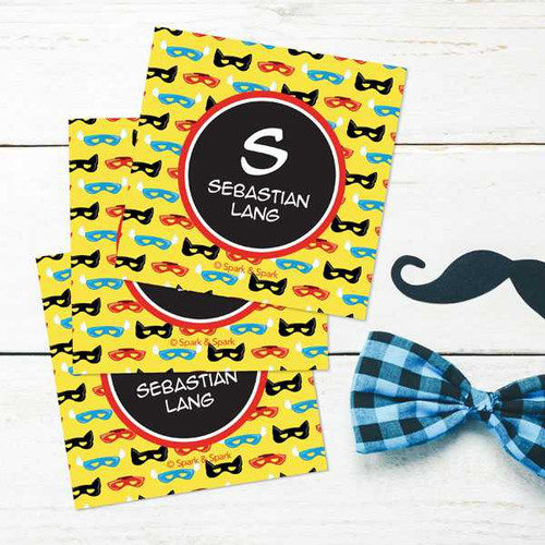 Super Hero Masks Gift Label Set