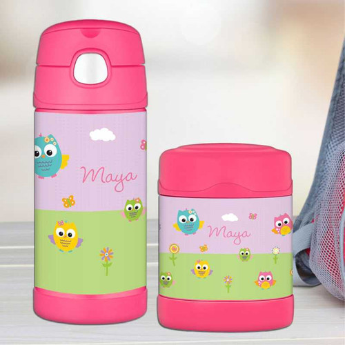 Owls on The Field Thermos Bottle