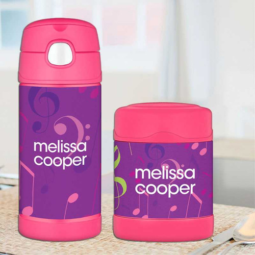 Girly Music Notes Thermos Bottle