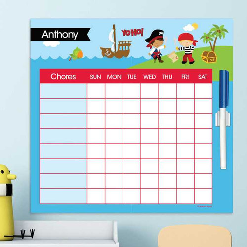 Yo Ho Pirate Customizable Chore Chart