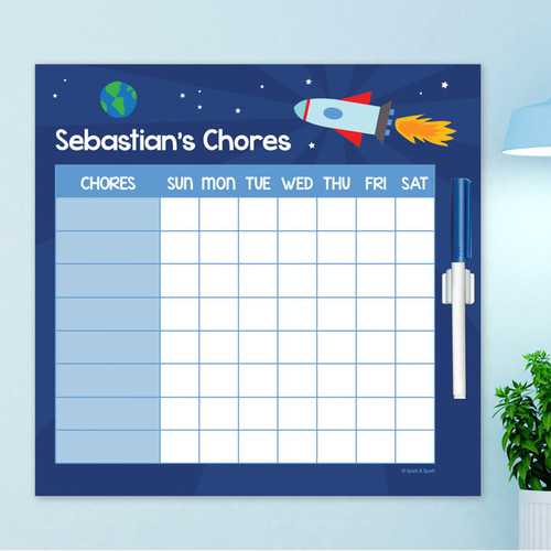 Rocket On The Sky Weekly Chore Chart