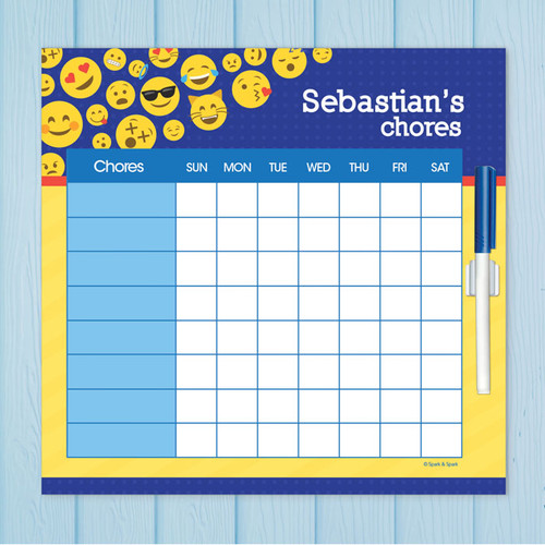 Boy Emojis Kids Chore Charts