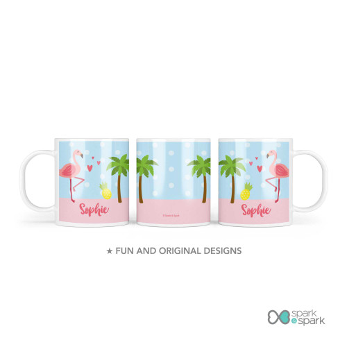 Sweet Flamingo Love Custom Plate for Girls